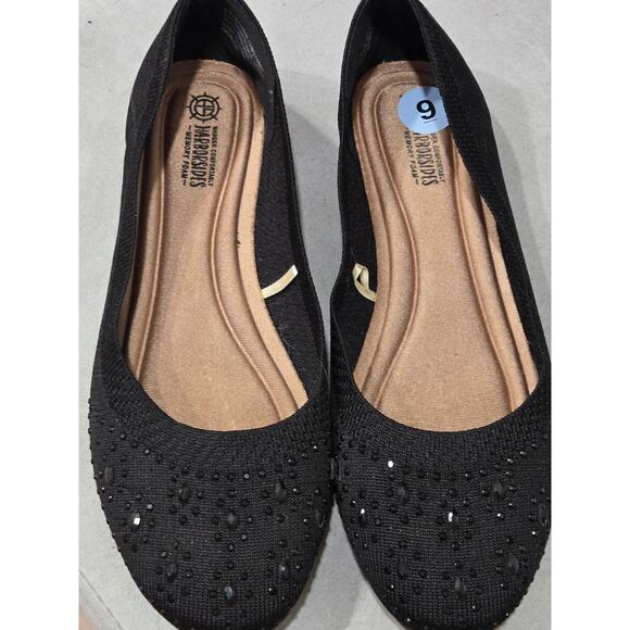 Harborside "Nannie" Black Rhinestone Trim Size 9 Flat Slip On Shoes NWOB - Picture 1 of 5